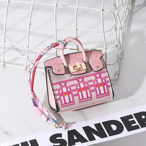 Porte-clés mignon de haute qualité en cuir PU, étui à rouge à lèvres et écouteurs, mini <span class=keywords><strong>sac</strong></span> personnalisé pour <span class=keywords><strong>femme</strong></span>, accessoires de <span class=keywords><strong>sac</strong></span> de luxe, breloques - Product Image 4