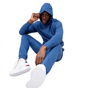 Chándal Azul con Capucha para Hombre, Manga Larga, Color Sólido, Ropa Casual, 100% Algodón, Transpirable, Corte Regular, Estilo Invernal, Resistente al Viento - Product Image 6