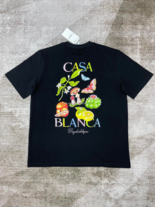 Para <span class=keywords><strong>Casablanca</strong></span> 100% Camiseta de algodón Impresión digital de manga corta Patrón de tela de punto holgado Comercio electrónico transfronterizo - Product Image 5