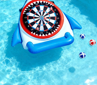 Cible de tir gonflable interactive écologique certifiée CE en forme de requin pour jeu de fléchettes aquatiques, jouets de fête en piscine extérieure