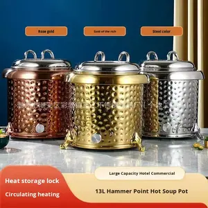Электронный саморазогревающийся котел для супов и кастрюль с золотым покрытием для коммерческого использования - Product Image 3