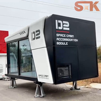 Capsule spatiale préfabriquée en acier imperméable de luxe, maison mobile miniature pour hôtel, utilisation en extérieur, maison capsule D2