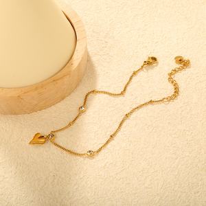 फैशन गहने मोती कंगन कंगन तितली हृदय आकार 18k सोने के प्लेटेड आकर्षण कंगन स्टेनलेस स्टील ब्रेसलेट - Product Image 4