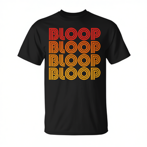 T-shirt divertente Bloop Blooper Fun Silly, maglietta promozionale nera da uomo, taglia grande - Product Image 3