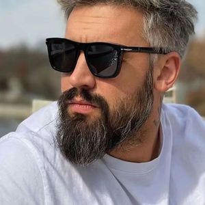 Gafas de Sol Cuadradas Negras con Logotipo Personalizado, Estilo Vintage 2025, Montura Grande, Anti Luz Azul, UV400, Lentes Degradadas, para Hombre, para Conducir - Product Image 2