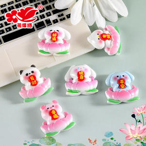 Meilleures ventes : <span class=keywords><strong>Série</strong></span> Animaux Mignons Lotus du Nouvel An Chunjun - Matériaux DIY faits main pour coques de téléphone, autocollants de réfrigérateur, cordons pour cheveux - Product Image 2