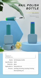 Bouteille de vernis à ongles en verre carré, vide, de luxe, en stock, 10ml - Product Image 5