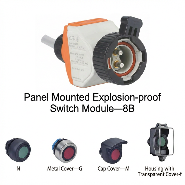 ATEX IECEx CNEX IP66 Explosion Proof Panel Mount Push Button Module CH0801-P1 AC400V 16A Zone 1/2 Oil/Gas/Chemical Industrial