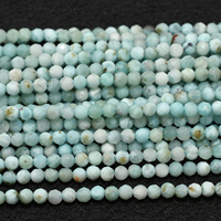 Perles rondes facettées en Larimar naturel 2,5 mm