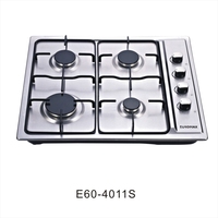 Estufa de Gas Empotrada de Fábrica OEM/ODM, 4 Quemadores, Acero Inoxidable, para Gas LP/GN, para Uso Doméstico, Hoteles y Cocinas