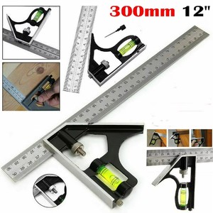 Juego de reglas cuadradas ajustables de 300mm (12 pulgadas) para combinación de Ingeniero Industrial Medición de nivel de regla de ángulo recto - Product Image 4