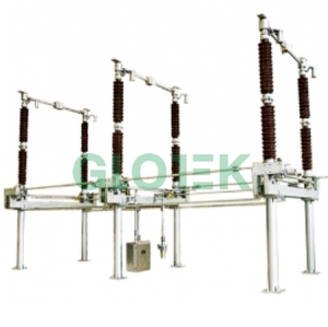 Sectionneur extérieur haute tension triphasé rotatif à double colonne, interrupteur de mise à la terre, équipement de sous-station - Product Image 2