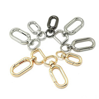 Boucle à ressort ovale en alliage de zinc, plaque métallique, attache à ressort, porte-clés en métal fait main, boucle d'interverrouillage à ressort ouvert