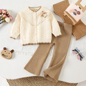 신상품 준비 배송 아동 의류 유아 어린이 크리스마스 스웨터 버튼 카디건 겨울 따뜻한 니트 옷 세트 - Product Image 3