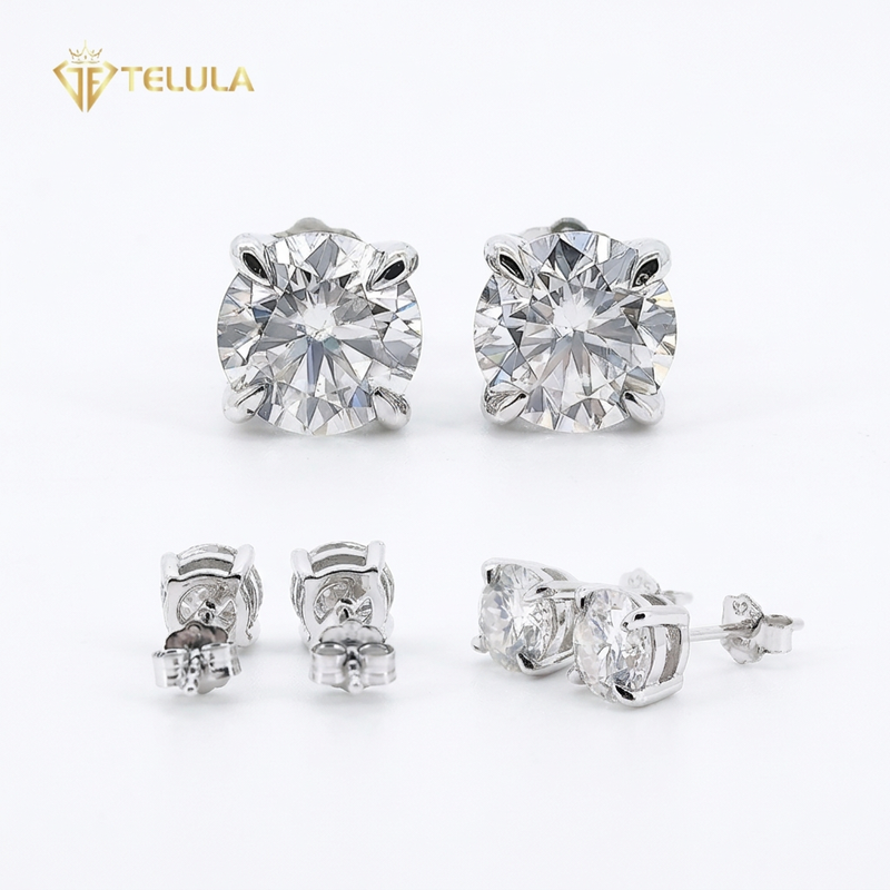 Stackable Moissanite Earrings S925 Silver 18K
