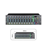 Console de mixage audio professionnelle OEM 12 canaux en métal à montage en rack avec enregistreur intégré et effets analogiques pour l'éclairage audio-vidéo