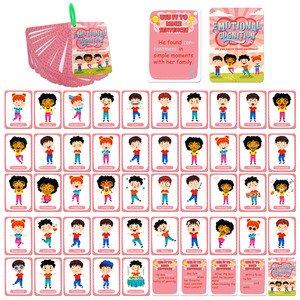 45 PCS Emotional Cognition Educational Paper Cards Bound by Plastic Ring for Kids Eco-friendly Learning Cards