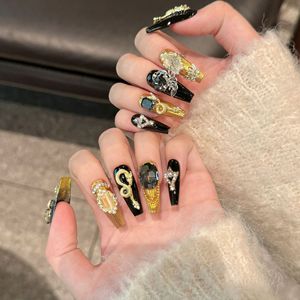 <span class=keywords><strong>Uñas</strong></span> de prensa de Gel pintadas a mano de alta calidad, 10 Uds., hermoso diseño cuadrado de lujo, <span class=keywords><strong>uñas</strong></span> <span class=keywords><strong>acrílicas</strong></span> de prensa de alta calidad <span class=keywords><strong>para</strong></span> dedos - Product Image 1