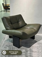 Fauteuil design, canapé individuel en cuir pleine fleur, minimalisme italien, luxe léger, fauteuil de salon, mobilier de maison