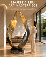 Sculptures d'art abstrait modernes en acier inoxydable poli miroir, forme circulaire, pour les espaces publics, les centres commerciaux, les cours, les villas