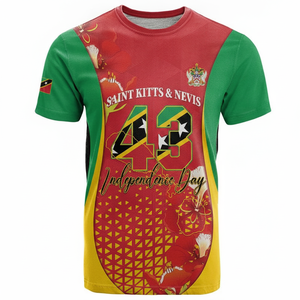 Maglietta personalizzata di Saint Kitts e Nevis con pellicano per il 43° anniversario dell'indipendenza, maglietta sportiva personalizzata a maniche corte - Product Image 2
