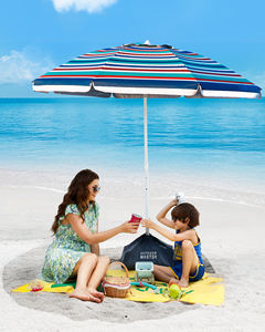 Parasol de plage coupe-vent OutdoorMaster 6,5 pieds UPF50+ avec ancre pour <span class=keywords><strong>sac</strong></span> de <span class=keywords><strong>sable</strong></span>, porte-gobelet, inclinaison réglable, pare-soleil portable - Product Image 3