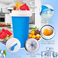 Nouvelle tasse à smoothie manuelle en silicone réutilisable et flexible pour l'été, à double paroi pour la préparation de glaces, 330 ml