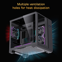 Lovingcool 2025 nouveau boîtier d'ordinateur de jeu Mini-ITX à vue complète trois panneaux latéraux verre trempé avec boîtier PC à affichage de la température