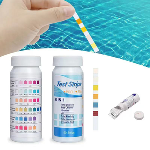 Tốt Nhất Bán 6-Trong-1 Tổng Clo PH Clo Dư Tổng Độ Kiềm Tổng Độ Cứng Cyanuric Axit Giấy Kiểm Tra OEM Odm - Product Image 6