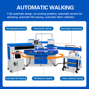 Presse à chaud pneumatique automatique à 6 stations Rotary Carouse 60x40cm <span class=keywords><strong>pour</strong></span> sacs non tissés - Product Image 4