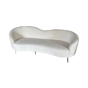 Ensemble Canapé Causeuse en Velours Blanc au Design Épuré pour Mariés - Product Image 6