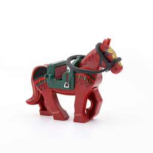 Cavaliere medievale soldato Mini figura <span class=keywords><strong>attrezzatura</strong></span> cavallo da guerra con briglia a sella accessori militari Building Blocks Army MOC Bricks - Product Image 3