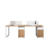 Bureau modulaire de Table pour personnel, meuble de 4 places, avec Partition, bureau