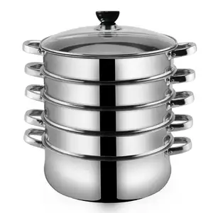 Wholesale of high quality 5 layer cooking steamer stainless steel food steamer steamer pot with lid