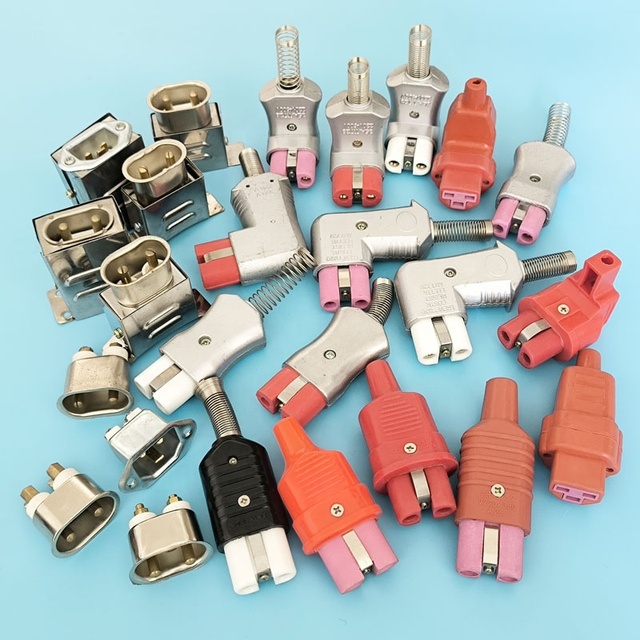 European Plugs 2 Pin Round Male and Female Connectors for Band Heaters Group