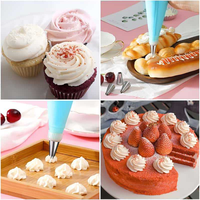 Dispositif de tuyauterie en acier inoxydable Buse de décoration de gâteaux Pâtisserie Crème Sacs Outil de cuisson Ensemble de 38 pièces Buse de décoration