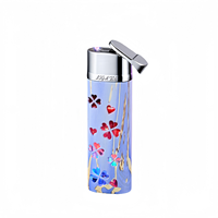 Briquet à flamme rouge coloré créatif promotionnel personnalisé OEM, briquet coupe-vent rechargeable au gaz butane pour fumer des cigarettes
