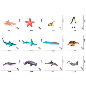 Balık tankı şekli karton paketi 12 çeşit karışık paketi <span class=keywords><strong>PVC</strong></span> oyuncak deniz hayvanları Mini figürinler - Product Image 4