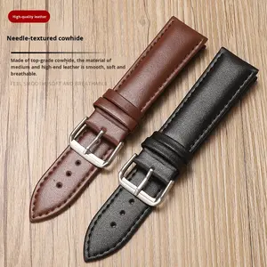 공장 가격 정품 가죽 시계 스트랩 유니버설 방수 일반 소프트 시계 밴드 통기성 12 - 24mm 시계 액세서리 - Product Image 2