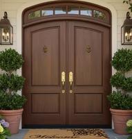Porte en bois massif pour intérieur et extérieur, avec options de couleur et de taille personnalisées, pour appartement ou maison confortable.