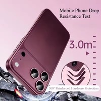 Casing Ponsel Kulit Mewah Matte untuk iPhone 12 13 14 15 16 17 18 Pro Max 16Plus 11 Anti Benturan Pelindung Lunak Bumper Belakang