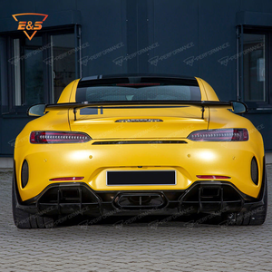 Pare-chocs de voiture PP + Kit carrosserie en fibre de carbone sèche pour AMG GT GTC GTS GTR Mise à niveau vers le style de pare-chocs GTR PRO - Product Image 3