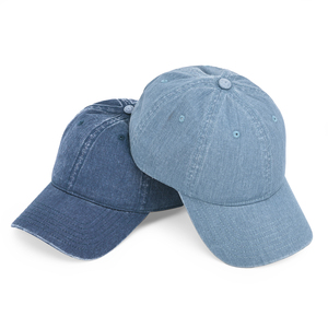 Casquette de baseball en jean de coton lavé à 6 panneaux, personnalisable avec logo brodé, ajustable, unisexe, style décontracté vintage, pour homme - Product Image 1
