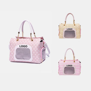 Tas Pengangkut Hewan Peliharaan Mewah Warna <span class=keywords><strong>Pink</strong></span>, Tas Kulit untuk Anjing dengan Fitur Portabel yang Dapat Disesuaikan, Aksesori Perjalanan Mobil dengan Bantal di Dalam - Product Image 3