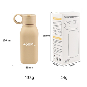 Bouteille d'eau sport en silicone sans BPA pour l'extérieur avec paille, tasse à paille anti-fuite pour enfants, gobelet personnalisable avec logo - Product Image 6