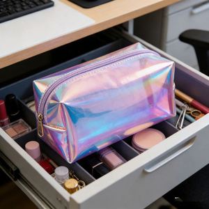 Holographic Laser Clear PVC Jelly Pillow Cosmetic <b>Bag</b> <b>Transparent</b> <b>Makeup</b> Storage Pouch - Product Image 2