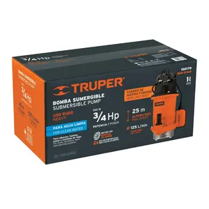 BOX 1 Bomba sumergible de hierro fundido, agua limpia, 3/4 HP, TRUPER - Product Image 3