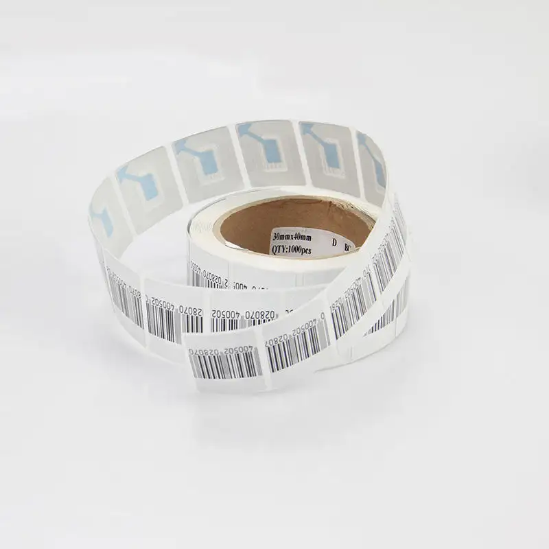 EAS 30*40mm RF Soft Adhesive Label EAS Magnetic Security Tag Einzelhandel Anti Theft 8,2 MHz Soft Label für Supermarkt