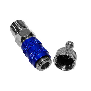 Blue <b>Quick</b> <b>Connector</b> Aluminum Alloy Male Threaded Adaptor For Pneumatic Systems - Product Image 2