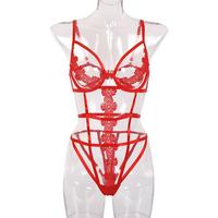 Vente en gros de lingerie érotique, lingerie à fleurs brodées, lingerie transparente à rayures, combinaisons sexy pour femmes